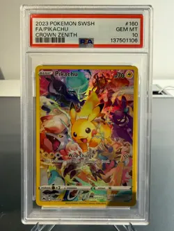 Pokemon TCG PSA 10 GEM MINT Pikachu 160/159 Crown Zenith English - Image 1