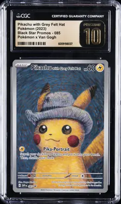 2023 POKEMON BLACK STAR PROMOS #085 PIKACHU WITH GREY FELT HAT CGC 10 PRISTINE - Image 1