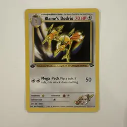 First Edition Blaine's Dodrio 32/132 Pokemon TCG Gym Challenge Unlimited WOTC NM - Image 1