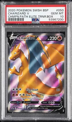 2020 POKEMON SWSH BLACK STAR PROMO #050 CHARIZARD V PSA 10 - Image 1