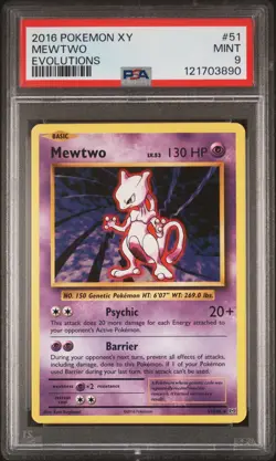 2016 POKEMON XY EVOLUTIONS #51 MEWTWO PSA 9 - Image 1