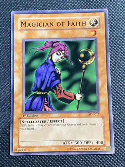 YuGiOh! - Magician of Faith SDJ-017 Common 1st Edition Lightly Played - Image 1