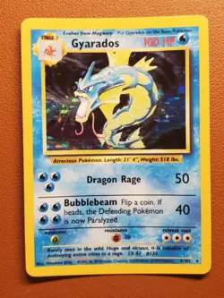 Gyarados Pokemon Card 6/102 Base Set Unlimited Holo Rare Wotc LP Lightly Played - Image 1