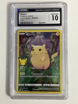 CGC 10 Pokemon Pikachu 005/025 Celebrations Full Art PSA Gem Mint Card 25th - Image 1