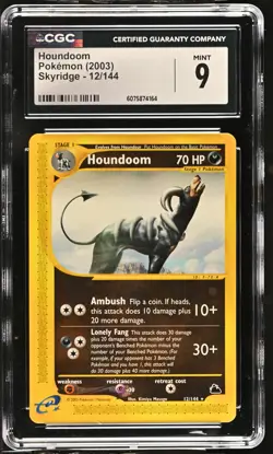 CGC 9 Houndoom 2003 Skyridge 12/144 Pokemon Card - Image 1