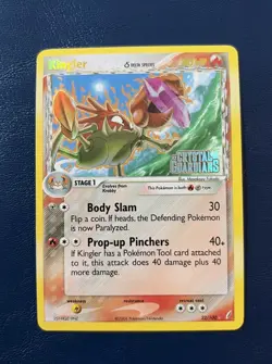 Kingler 22/100 Holo Rare EX Crystal Guardians Stamped Pokemon Card - Image 1
