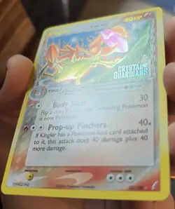 Kingler 22/100 Holo Rare EX Crystal Guardians Stamped Pokemon Card - Image 3