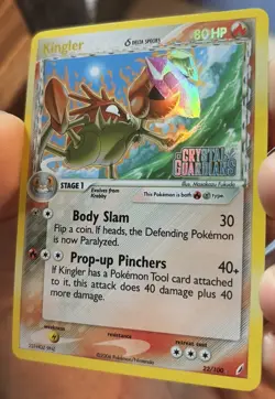 Kingler 22/100 Holo Rare EX Crystal Guardians Stamped Pokemon Card - Image 4