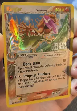 Kingler 22/100 Holo Rare EX Crystal Guardians Stamped Pokemon Card - Image 5