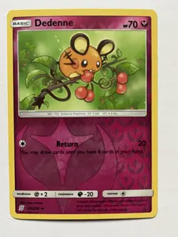 Dedenne 145/236 Unified Minds Reverse Holo Pokemon Card 2019 LP Fairy Type - Image 1