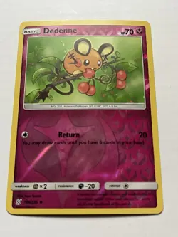 Dedenne 145/236 Unified Minds Reverse Holo Pokemon Card 2019 LP Fairy Type - Image 3