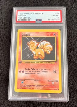 1999 Pokemon French 1st edition Goupix Card #68 PSA Near Mint to Mint Graded 8 - Image 1