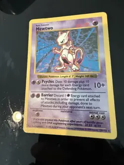 Mewtwo 10/102 Holo Rare Base Set (Shadowless) Pokemon Card MP WOTC TCG Nice LOOK - Image 1
