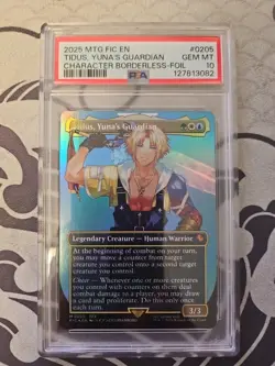 2025 MTG FINAL FANTASY COMMANDER BORDERLESS-FOIL TIDUS, YUNA'S GUARDIAN PSA 10 - Image 1