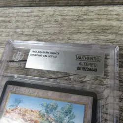Magic The Gathering MTG Diamond Valley Arabian Nights MP Good Graded Altered * - Image 3