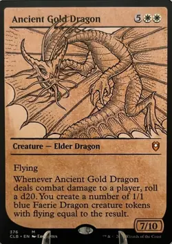 2022 MTG Battle for Baldur's Gate #376 Ancient Gold Dragon Showcase Rare NM - Image 1