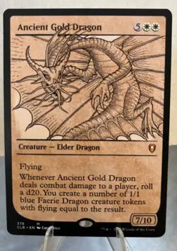 2022 MTG Battle for Baldur's Gate #376 Ancient Gold Dragon Showcase Rare NM - Image 2