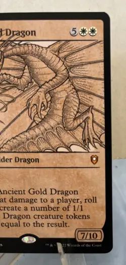 2022 MTG Battle for Baldur's Gate #376 Ancient Gold Dragon Showcase Rare NM - Image 4