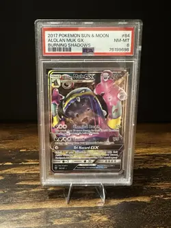PSA 8 Alolan Muk GX 84/147 - Burning Shadows Pokemon - Image 1