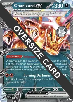 Jumbo Lenticular Charizard ex 054/091 / SVP196 Exclusive Promo Pokemon - NM - Image 1