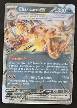 Jumbo Lenticular Charizard ex 054/091 / SVP196 Exclusive Promo Pokemon - NM - Image 2