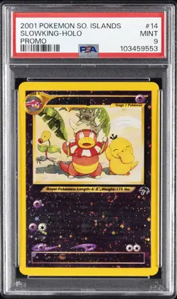 2001 POKEMON SOUTHERN ISLANDS PROMO #14 SLOWKING-HOLO PSA 9 - Image 1
