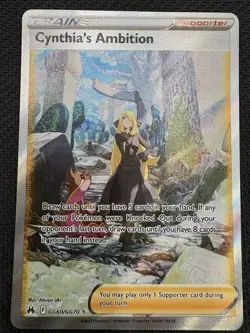 Pokemon TCG Cynthia's Ambition GG60/GG70 Crown Zenith Ultra Rare NM/M Condition - Image 1