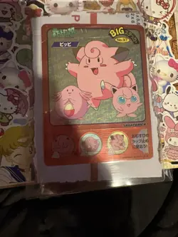 Pokemon Seal Big Sticker Japanese Rare Vintage Nagatanien Clefairy Chansey - Image 3