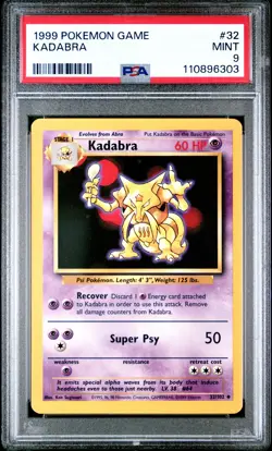 Kadabra 1999 Pokemon Game #32 PSA 9 NEW SLAB - Image 1