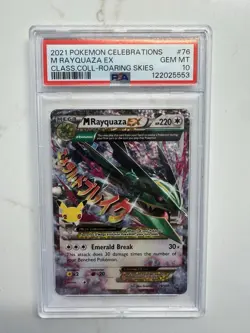 2021 Pokemon Celebrations M Rayquaza EX Classic Collection PSA 10 Roaring Skies - Image 1