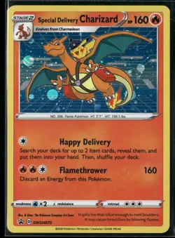 Pokemon - Special Delivery Charizard SWSH075 Sword & Shield Promo Holo LP - Image 1