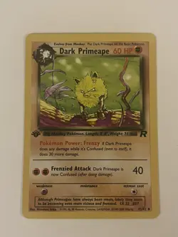 Pokemon TCG Dark Primeape Team Rocket 43/82 Regular 1st Edition Uncommon - Image 2