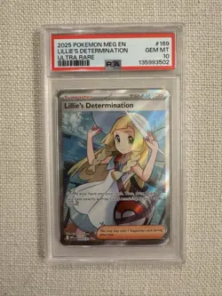 2025 Pokemon Lillie's Determination 169/132 Mega Evolution PSA 10 - Image 1