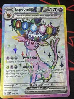 Pokemon TCG Espeon Ex 175 Full Art Prismatic Evolutions Black Star Promo NM - Image 1