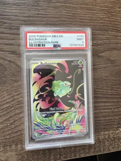 2025 POKEMON MEG EN-MEGA EVOLUTION ILLUSTRATION RARE #133 BULBASAUR PSA 9 - Image 1