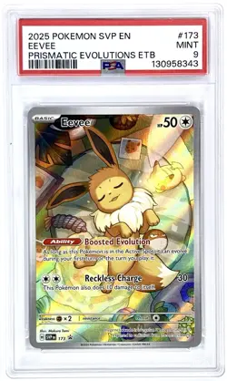2025 POKEMON SVP EN-SV BLACK STAR PROMO #173 EEVEE PSA 9 - Image 1