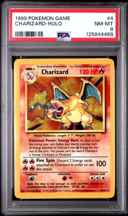 Charizard Holo Rare PSA 8 Pokemon Base Set 4/102 - Image 1