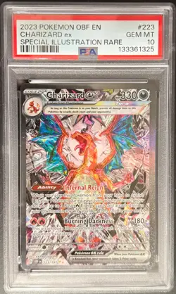 2023 POKEMON OBSIDIAN FLAMES SPECIAL ILLUSTRATION RARE #223 CHARIZARD EX PSA 10 - Image 1