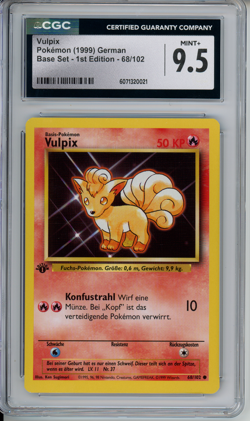 1999 Pokemon GERMAN 1st Edition Base Set Vulpix 68/102 CGC MINT+ 9.5 WOTC - Image 1