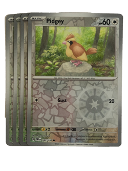 Pokemon TCG Obsidian Flames 4x Playset Reverse Holographic Pidgey 162/197 NM - Image 1