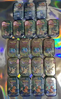 Pokemon TCG: Kanto Friends Mini Tin (2019 H24) Lot of 20 ✅ Factory Sealed - Image 1