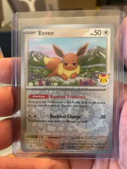 Eevee 074/131 STAMPED POKEMON DAY 2025 Promo Prismatic Evolutions Holo Finish - Image 1