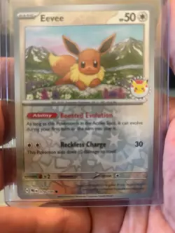 Eevee 074/131 STAMPED POKEMON DAY 2025 Promo Prismatic Evolutions Holo Finish - Image 2