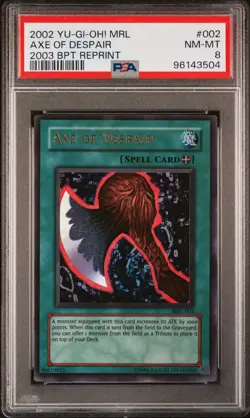 Axe Of Despair 2002 Yu-Gi-Oh! Mrl-Magic Ruler #002 2003 Bpt Reprint PSA 8 - Image 1