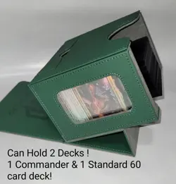 MTG Commander Deck Card Box WITH Counter DICE, Drawer/Display Window/Green 160+ - Image 2