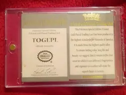 Set Of 3 Cert. Of Auth. For 23 K Gold Trading Cards #25, #61, And Togepi - Image 2
