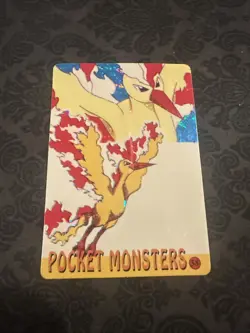 Vintage Pocket Monster Holo Prism Sticker Card *RARE* Moltres #58 - Image 1