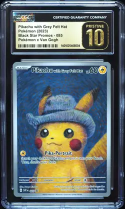 Pikachu with Grey Felt Hat 085 CGC Pristine 10 Van Gogh Promo Pokemon Card - Image 1