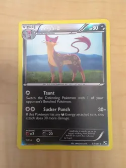 Pokemon TCG Liepard Black White Reverse Holo Card 67/114 NM - Image 1