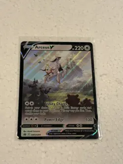 Pokemon Arceus v TCG SWSH204 Sword & Shield Promo Full Art Holo Card NM - Image 3
